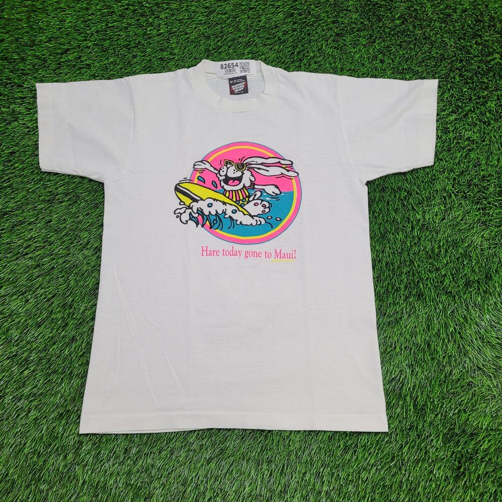 Vintage 80s Hawaii Maui Surfer Shirt Womens Medium 18x24 USA